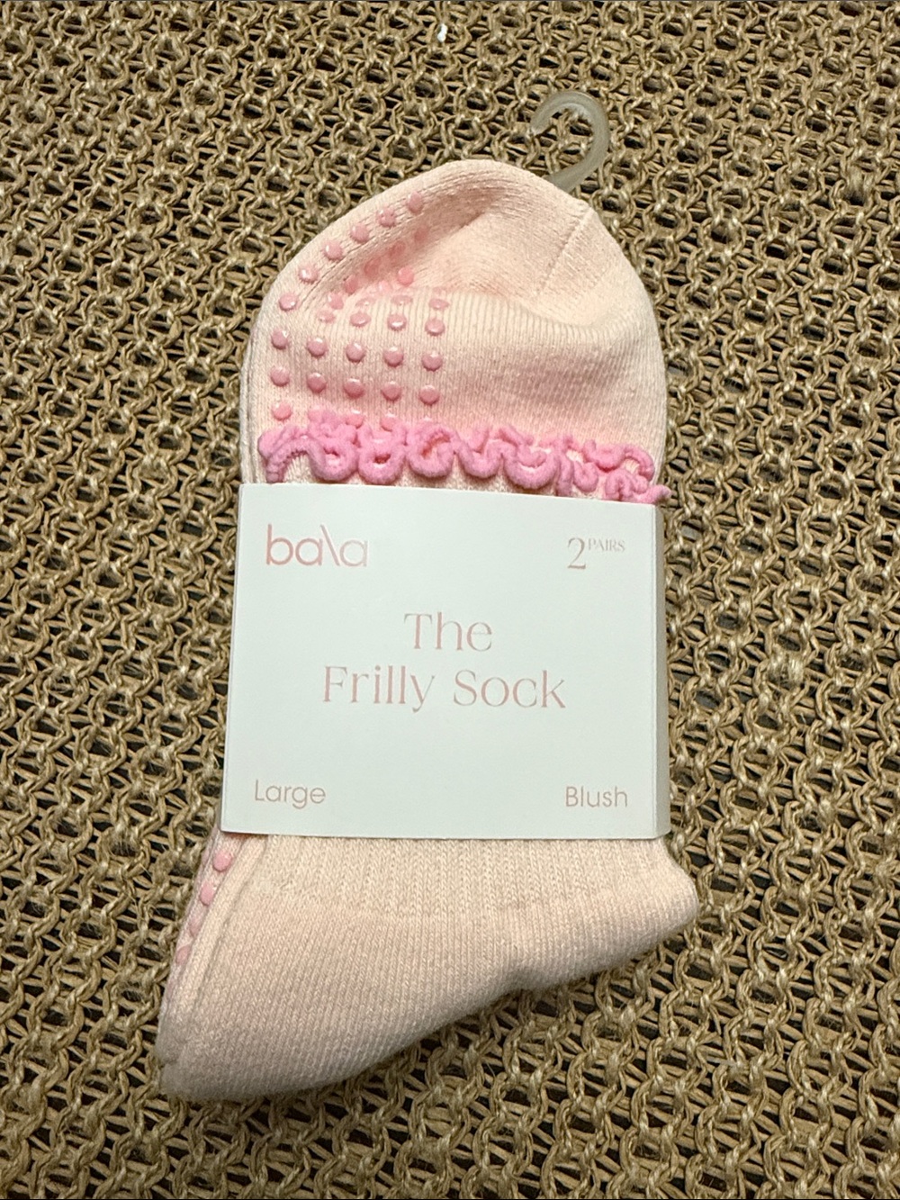 NWT Bala The Frilly Sock Size Large - Grip Pilates Barre Yoga 2 Pack Two Pack